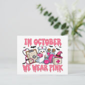 Im Oktober tragen wir Pink 2025 — der Bewegung bei Postkarte (Stehend Vorderseite)