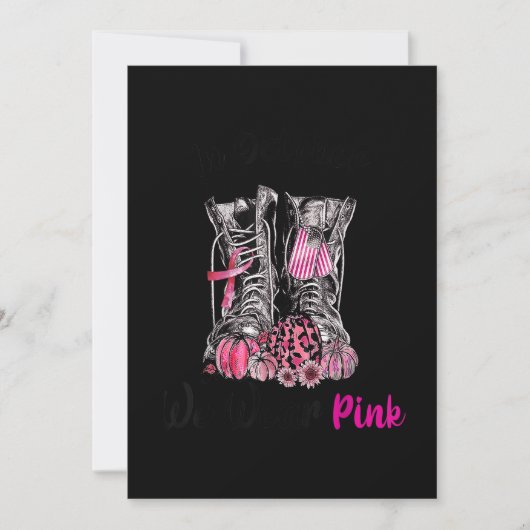 Im Oktober tragen wir Pink Boot Veteran Brustkrebs Save The Date (Vorderseite)