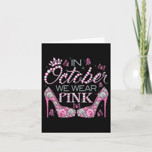 Im Oktober tragen wir Pink Breast Cancer Awareness Karte (Vorderseite)