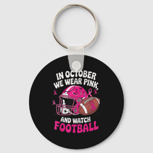Im Oktober tragen wir Pink Breast Football Cancer Schlüsselanhänger