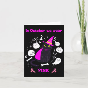 Im Oktober tragen wir Pink - Brustkrebs - Hallowee Karte