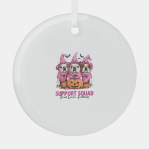 Im Oktober tragen wir Pink Bulldog Halloween Breas Ornament Aus Glas
