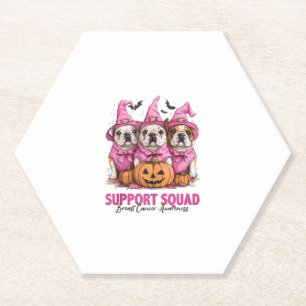 Im Oktober tragen wir Pink Bulldog Halloween Breas Untersetzer