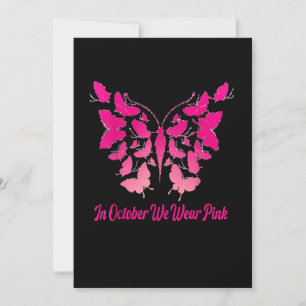 Im Oktober tragen wir Pink Butterfly Brust Ca Einladung