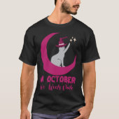 Im Oktober tragen wir Pink Cat Breast Cancene Awar T-Shirt (Vorderseite)