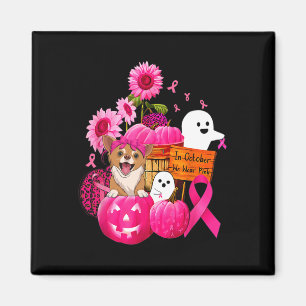 Im Oktober tragen wir Pink Chihuahua Hunde Brustka Magnet