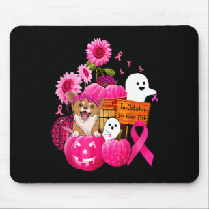Im Oktober tragen wir Pink Chihuahua Hunde Brustka Mousepad