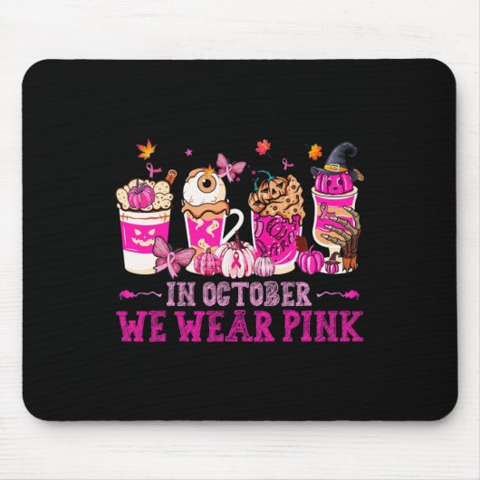 Im Oktober tragen wir Pink Coffee Eye Latte Herbst Mousepad (Vorne)