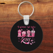 Im Oktober tragen wir Pink Coffee Eye Latte Herbst Schlüsselanhänger (Vorderseite)