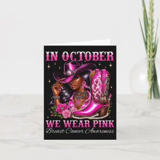 Im Oktober tragen wir Pink Cowgirl Boots Breast Ca Karte
