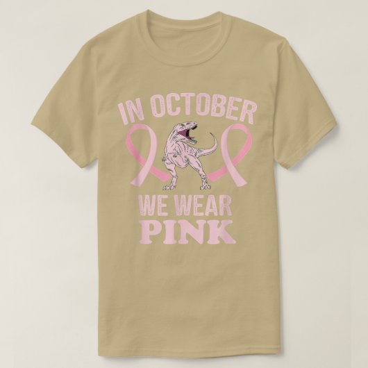 Im Oktober tragen wir Pink-Dinosaurier, Hexenbrust T-Shirt (Design vorne)