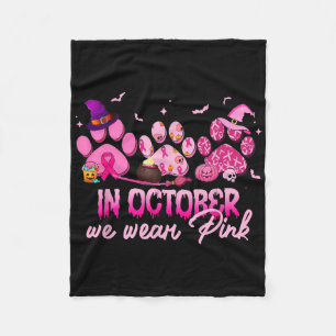 Im Oktober tragen wir Pink Dog Paw Brustkrebs Fleecedecke