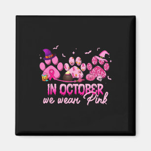 Im Oktober tragen wir Pink Dog Paw Brustkrebs Magnet
