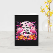 Im Oktober tragen wir Pink Flamingo Breast Cancer  Karte (Gelbe Blume)