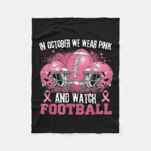 Im Oktober tragen wir Pink Football Breast Cancer  Fleecedecke