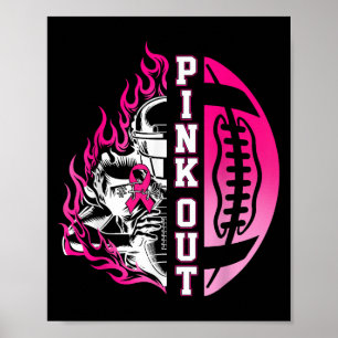 Im Oktober tragen wir Pink Football Breast Cancer Poster