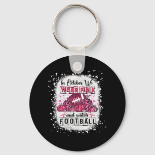 Im Oktober tragen wir Pink Football Breast Cancer Schlüsselanhänger