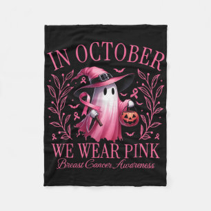 Im Oktober tragen wir Pink Ghost Boo Brustkrebs Aw Fleecedecke