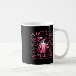 Im Oktober tragen wir Pink Ghost Boo Brustkrebs Aw Kaffeetasse