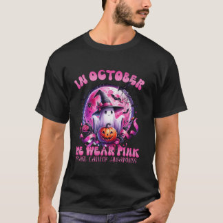 Im Oktober tragen wir Pink Ghost Boo Brustkrebs Ha T-Shirt