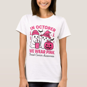 Im Oktober tragen wir Pink Ghost Breast Cancer Awa T-Shirt