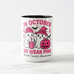 Im Oktober tragen wir Pink Ghost Breast Cancer Awa Zweifarbige Tasse
