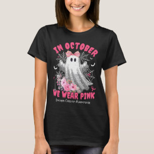 Im Oktober tragen wir Pink Ghost Brustkrebs Hallow T-Shirt