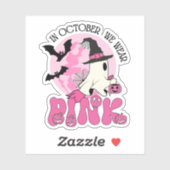 Im Oktober tragen wir Pink Ghost Halloween Aufkleber (Blatt)