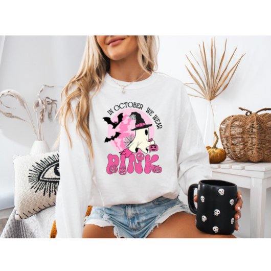 Im Oktober tragen wir Pink Ghost Halloween Sweatshirt