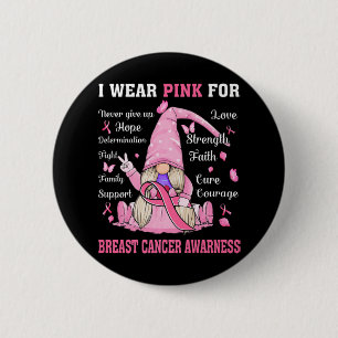 Im Oktober tragen wir Pink Gnome Breast Cancer Awa Button