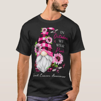 Im Oktober tragen wir Pink Gnome Breast Cancer Awa T-Shirt