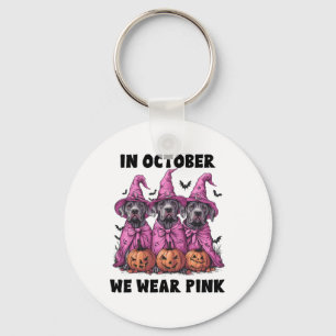 Im Oktober tragen wir Pink Great Dane Halloween Br Schlüsselanhänger