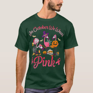 Im Oktober tragen wir Pink Halloween Flamingo Brus T-Shirt