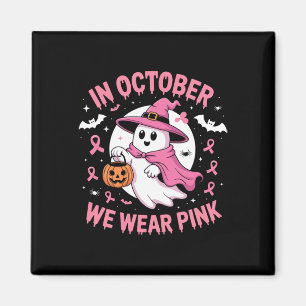 Im Oktober tragen wir Pink Halloween Shirt Ghost B Magnet