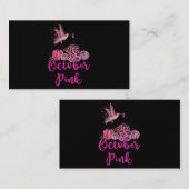 Im Oktober tragen wir Pink Hummingbird Brustkrebs Visitenkarte (Vorne/Hinten)