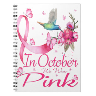 Im Oktober tragen wir Pink Hummingbird Ribbon Notizblock