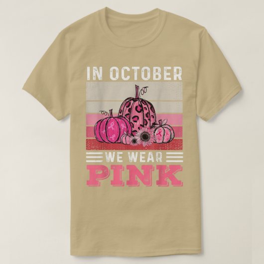 Im Oktober tragen wir Pink Leopard Pumpkin Brust k T-Shirt (Design vorne)