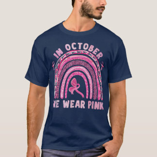 Im Oktober tragen wir Pink Leopard Regenbogen Ribb T-Shirt