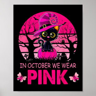Im Oktober tragen wir Pink Niedliche Katzen Brustk Poster