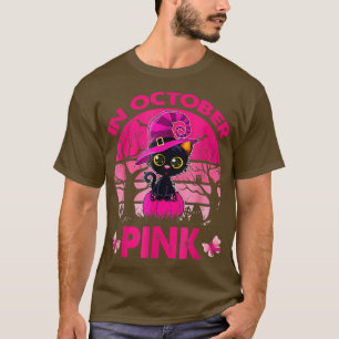 Im Oktober tragen wir Pink Niedliche Katzen Brustk T-Shirt
