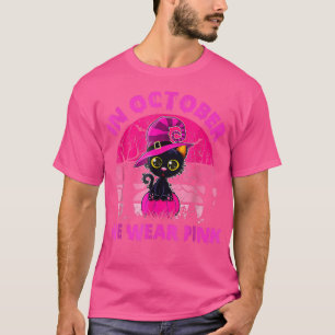 Im Oktober tragen wir Pink Niedliche Katzen Brustk T-Shirt