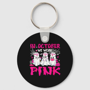 Im Oktober tragen wir Pink Nurse Ghost Halloween B Schlüsselanhänger