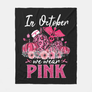 Im Oktober tragen wir Pink Nurse Life Pumpkin Leop Fleecedecke