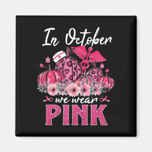 Im Oktober tragen wir Pink Nurse Life Pumpkin Leop Magnet
