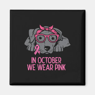 Im Oktober tragen wir Pink Pitbull Hund Brustkrebs Magnet
