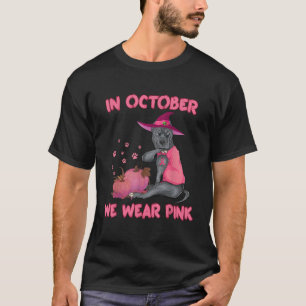 Im Oktober tragen wir Pink Pitbull Hund Brustkrebs T-Shirt