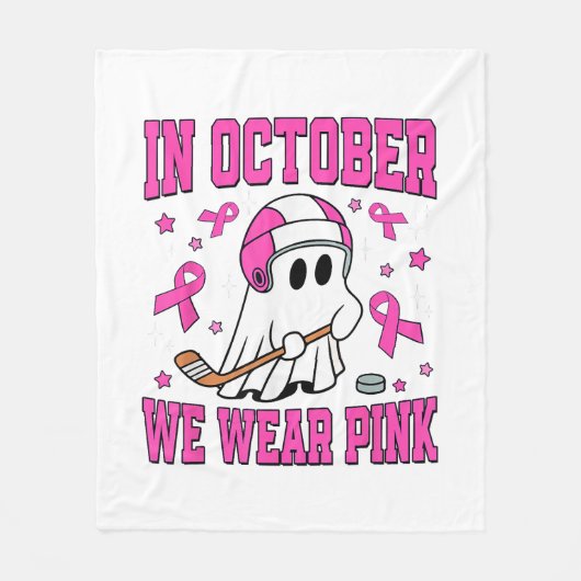 Im Oktober tragen wir Pink Play Hockey Fleecedecke (Vorderseite)