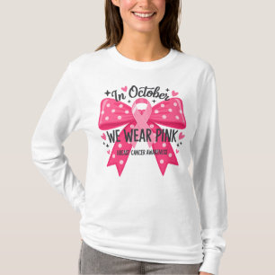 Im Oktober tragen wir Pink Polka Dot Bow T-Shirt
