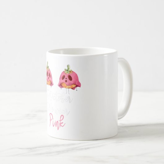 Im Oktober tragen wir Pink Pumpkin Brustkrebs Kaffeetasse (VorderseiteRechts)