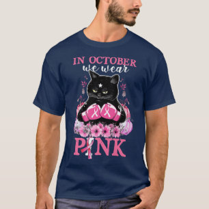 Im Oktober tragen wir Pink Pumpkin Kat Brustkrebs T-Shirt